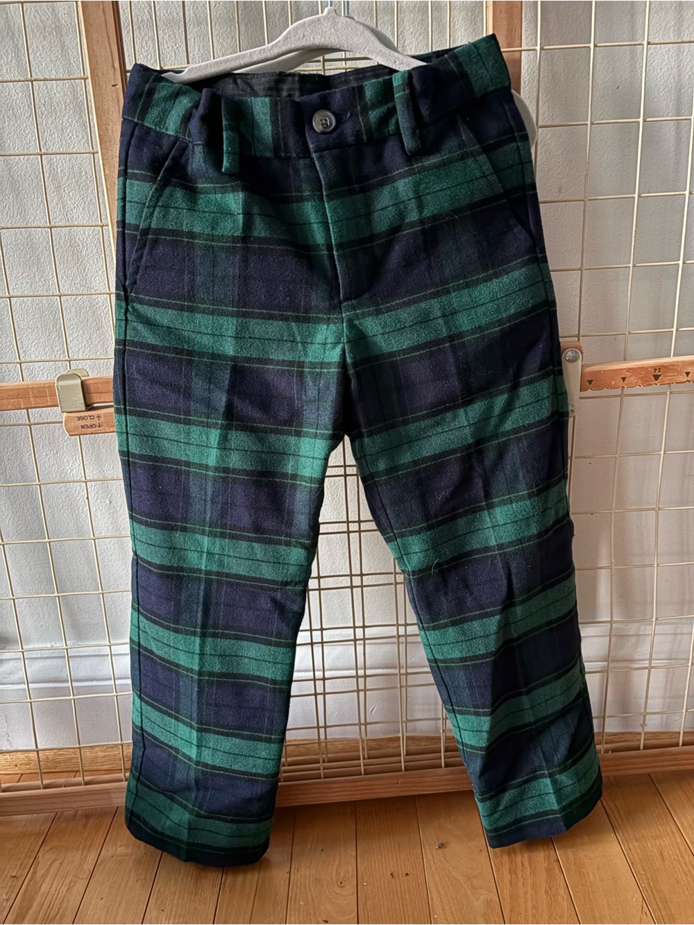 Janie and Jack Navy & Green Plaid Dress Pants and Blazer